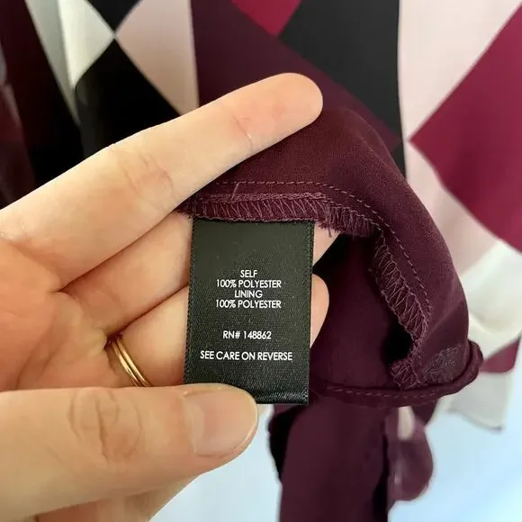 Torrid burgundy pink black white geometric spaghetti strap top size 4XL casual - Picture 4 of 7